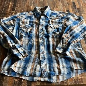 Men's Blue Plaid Shirt